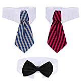 3 Pieces Adjustable Pets Dog Cat Bow Tie Pet Costume Necktie Collar for Small Dogs Puppy Grooming Accessories (S)