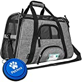 PetAmi Premium Airline Approved Soft-Sided Pet Travel Carrier | Ventilated, Comfortable Design with Safety Features | Ideal for Small to Medium Sized Cats, Dogs, and Pets (Large, Heather Gray)