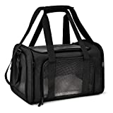 Henkelion Cat Carriers Dog Carrier Pet Carrier for Small Medium Cats Dogs Puppies up to 15 Lbs, TSA Airline Approved Small Dog Carrier Soft Sided, Collapsible Travel Puppy Carrier - Black