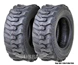 Set 2 New Heavy Duty 12-16.5 12x16.5 12 Ply Industrial Skid Steer Tire w/Rim Guard