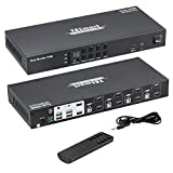TESmart HDMI Dual Monitor KVM Switch 4 HDMI PCs + 2 HDMI Monitors Updated 4K @60Hz, Support Cascading for Quad Monitor, HDR 10, HDCP 2.2, (Black)