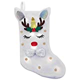 VIGLT Unicorn Christmas Stocking with LED Light, Girl Christmas Stocking,Kids Christmas Stocking,Christmas Tree Decoration Socking (Snowflake Unicorn)