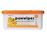 Petkin Paw Wipes Plus, 100 Orange Scented Wipes - Absorbent Pet Paw Wipes Remove Daily Dirt & Odors - Enriched with Paw Balm Protectant - Easy to Use Pet Wipes for Dogs, Cats, Puppies & Kittens