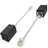 Ethernet to Phone Line Adapter, (2 Pack) Phone Line to Ethernet Adapter RJ45 8P8C Female to RJ11 6P4C Male Converter Adapter Cable - Black