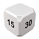 TimeCube Plus Preset Timer with 4 LED Light Alarm for Time Management, and Countdown Settings (White - 5,15,30,60 min)