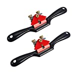 Anndason 2 Pcs Adjustable SpokeShave with Flat Base and Metal Blade Wood Working Wood Craft Hand Tool