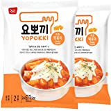 Yopokki Cheese Tteokbokki Pack Korean Topokki (Pack of 2, Cheese Flavored Sauce) Korean Snack