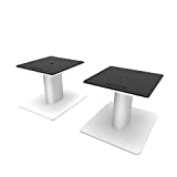 Kanto SP6HDW 6" Desktop Speaker Stands | Designed for 4" to 7" Desktop and Bookshelf Speakers | Heavy Steel with Foam Padding | 30° Rotating Top Plate | Hidden Cable Design | White | Pair