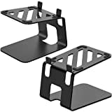 Vaydeer Metal Desktop Speaker Stand 1 Pair with Vibration Absorption Pad Special Incline Design for Better Experience Professional Desktop Audio Stand for Computer Speakers, Black