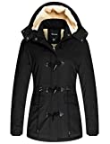 Wantdo Women's Warm Thickened Parka Jacket with Removable Hood Black, M