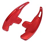 X AUTOHAUX Pair Red Steering Wheel Shift Paddle Shifter for Mercedes Benz AMG A45 2014 Aluminum Alloy