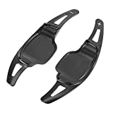 X AUTOHAUX Pair Aluminum Alloy Black Steering Wheel Shift Paddle Shifter Extension Cover for Cadillac XT5 CT6 for Buick Regal Lacrosse for Chevrolet Camaro
