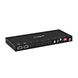 gofanco HDMI 2.0 2x4 Switcher Splitter with Audio Extractor  4K 60Hz YUV 4:4:4, Auto Downscaling, HDR, HDCP 2.2/1.4, 18Gbps, EDID, Audio Converter to L/R RCA & Toslink, 2 in 4 Out (HDSplit24)