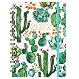 Planner - Weekly & Monthly Planner, 8.5" x 6.4", Flexible Hardcover, Strong Twin - Wire Binding, Thick Paper, 12 Monthly Tabs, Inner Pocket, Elastic Closure, Inspirational Quotes