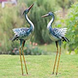 CHISHEEN Garden Crane Statues Outdoor Sculptures, Metal Yard Art Heron Statues Standing for Indoor Outdoor Decor, Bird Statues for Patio Lawn Porch Decorations