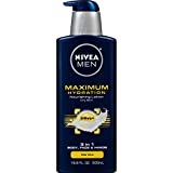 NIVEA MEN Maximum Hydration Body Lotion, 3-in-1 Nourishing Lotion for Men, 16.9 Fl Oz Bottle