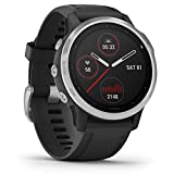 Garmin fenix 6S, Premium Multisport GPS Watch, Smaller-Sized, Heat and Altitude Adjusted V02 Max, Pulse Ox Sensors and Training Load Focus, Silver with Black Band