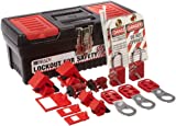 Brady Personal Breaker Lockout Tagout Electrical Safety Toolbox Kit - 105964,Includes 3 Safety Padlocks,Black