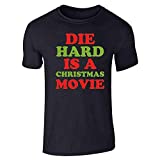 Pop Threads Die Hard is A Christmas Movie Funny Text Black XL Graphic Tee T-Shirt for Men