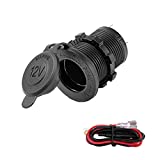 UYYE Universal 12V/24V Car Cigarette Lighter Socket, for Car Marine Motorcycle ATV RV and More, Car Interior Accessories with Waterproof Receptacle