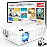 8500Lumens Native 1080P LCD Projector, Full HD Native 1080P 4K Projector for Outdoor Movies with 100" Projector Screen, Max 300" Display, Compatible with TV Stick, USB, HDMI, AV VGA, PS4, Smartphone