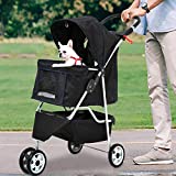 3 Wheels Pet Stroller Large/Small Dog Stroller for Dog Cat Stroller Pet Jogging Stroller Pet Jogger Stroller Dog/Cat Cage Travel Lite Foldable Carrier Strolling Cart