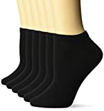 Amazon Essentials Women's Casual Low-Cut Socks, 6 Pairs, Black, 8-12