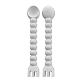Ryan & Rose Baby Spoon and Fork [2 Pack] (Grey)