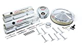 Proform 141-900 Chrome Engine Dress-Up Kit with Black Chevrolet/Red Bowtie Logo for Small Block Chevy