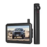 AUTO-VOX Solar Wireless Backup Camera for Car, 3Mins DIY Installation, Back Up Camera Systems for Truck with Rechargeable Battery-Powered, Super Night Vision Rear/Front View with 5'' Monitor -TW1