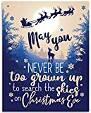 May You Never Be Too Grown Up To Search the Skies on Christmas Eve - 11x14 Unframed Art Print - Great Gift and Decor for Christmas Under $15