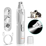Electric Dog Nail Grinder, Upgraded LED 3-Speed Pet Nail Trimmer, Paws Nail File-USB Rechargeable Quiet Three Size Ports for Paws Grooming & Smoothing Claw Care for Small Medium–Large Dogs and Cats