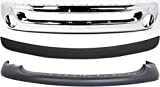 Garage-Pro Front Bumper Set of 3 Compatible with 2002-2005 Dodge Ram 1500 and 2003-2005 Ram 2500 Steel Chrome With Fog Light Holes