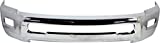 Evan-Fischer Front Bumper Compatible with 2010 Dodge Ram 2500 / Ram 3500 Chrome All Cab Types with Fog Light Holes