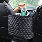 ANLEM Car Purse Holder Durable Leather Seat Back Organizer Car Handbag Holder Between Seat Car Organizer Front Seat Storage Barrier of Backseat Pet Kids Driver Storage Netting Pouch Seat Back Bag