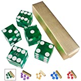 GSE Games & Sports Expert Set of 5 Poker Craps 19mm Serialized Casino Dice (Green)