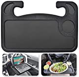 EcoNour 2 in 1 Car Steering Wheel Desk | Steering Wheel Tray for Laptop Car Mount with Pen Holder | Car Food Tray for Eating with Drinks Holder | Multipurpose Travel Car Accessories