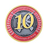 CSGO CS GO Counter Strike Design Ten Year Veteran Coin Brooch 10 Years Medal/Coin - 10 Year Coin Limited Collection Gift