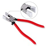 Swpeet Heavy Duty Key Fob Pliers Tool, Metal Glass Running Pliers with Curved Jaws, Studio Running Pliers Attach Rubber Tips Perfect for Key Fob Hardware Install and Stained Glass Work