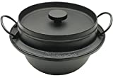 Iwachu 410-719 Japanese Cast Iron Gohan Nabe Rice Cooker, Black