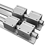 GUWANJI 20mm Linear Rail SBR20-600mm with SBR20UU Bearing Block, Linear Rail Guide Length 23.6 inch(600mm) for Fully suppoeted Shaft Rod