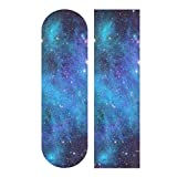 OREZI Blue Purple Galaxy Stars Skateboard Grip Tape,Longboard Scooter Griptape Sheet Sticker,Bubble Free Anti-Slip,33"X 9"