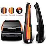 MOSTPLUS LED Tail Lights Cadillac Style Rear Compatible for 2007-2014 Chevy Tahoe Suburban GMC Yukon Denali Smoked Tinted Style Set of 2