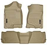 Husky Liners Fits 2007-14 Cadillac Escalade, 2007-14 Chevrolet Tahoe, GMC Yukon Weatherbeater Front & 2nd Seat Floor Mats,Tan,98253