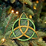 2D The Triquetra Celtic Knots Yule Ornament Decorate The Pine Tree - Gift for Gothic Style Lover Celts Wiccan Witch Celtic Artist - Xmas 2 Sided Mica Decor Christmas Tree Hanging