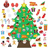 Felt Christmas Tree for Kids Wall - 3.6 FT Toddler Christmas Tree, 37 Pcs Detachable Ornaments, Kids Christmas Tree, Door Wall Hanging Xmas Gifts for Christmas Decorations