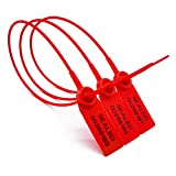 FALEYA.WZW Security Seal Plastic Tamper Proof Tags Adjustable Self-Locking Zip Ties for Luggage Shoes Parcels Trailers Door Container(100pcs) (Red)
