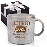 Retirement Gifts for Women Men - Retired 2022 Not My Problem Anymore - Happy Christmas Birthday Retiring Gift Mug for Retired Friends Coworker Teacher Nurse Mom Dad Grandma Retiree Farewell Coffee Cup