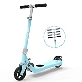 Urban Drift K1 Battery Powered Electric Scooter for Boys & Girls Blue Mint Age 4-8 Adjustable Height Maintenance Free 5.7” PU 2 Wheel Kick-Start Boost Scooter