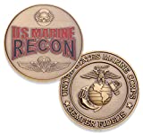 Marine Corps Recon Challenge Coin - USMC Force Reconnaissance Military Coin - Semper Fi - Designed by Marines for Marines - Officially Licensed Coin